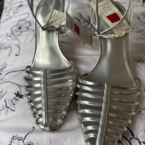 Marks & Spencer Metallic Silver Strappy Heels